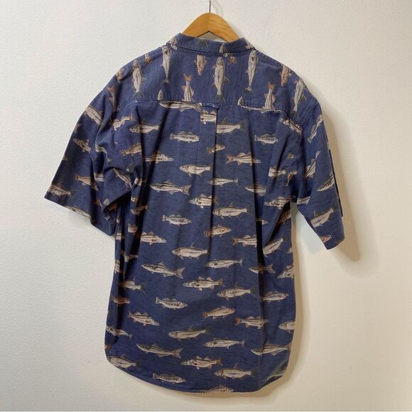 Magellan Mens Short Sleeve Fish Graphic Cotton Shirt Sz Large - Picture 11 of 11